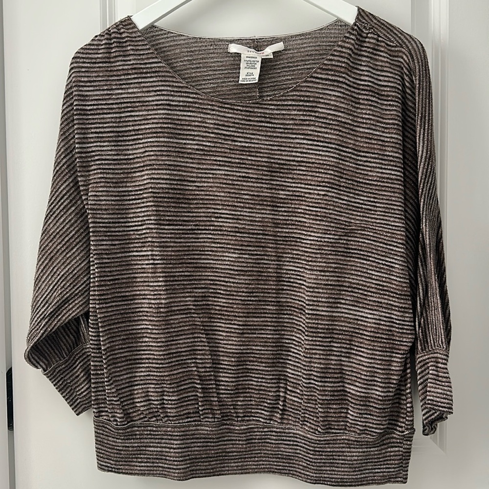 Studio M Brown Striped Sweater